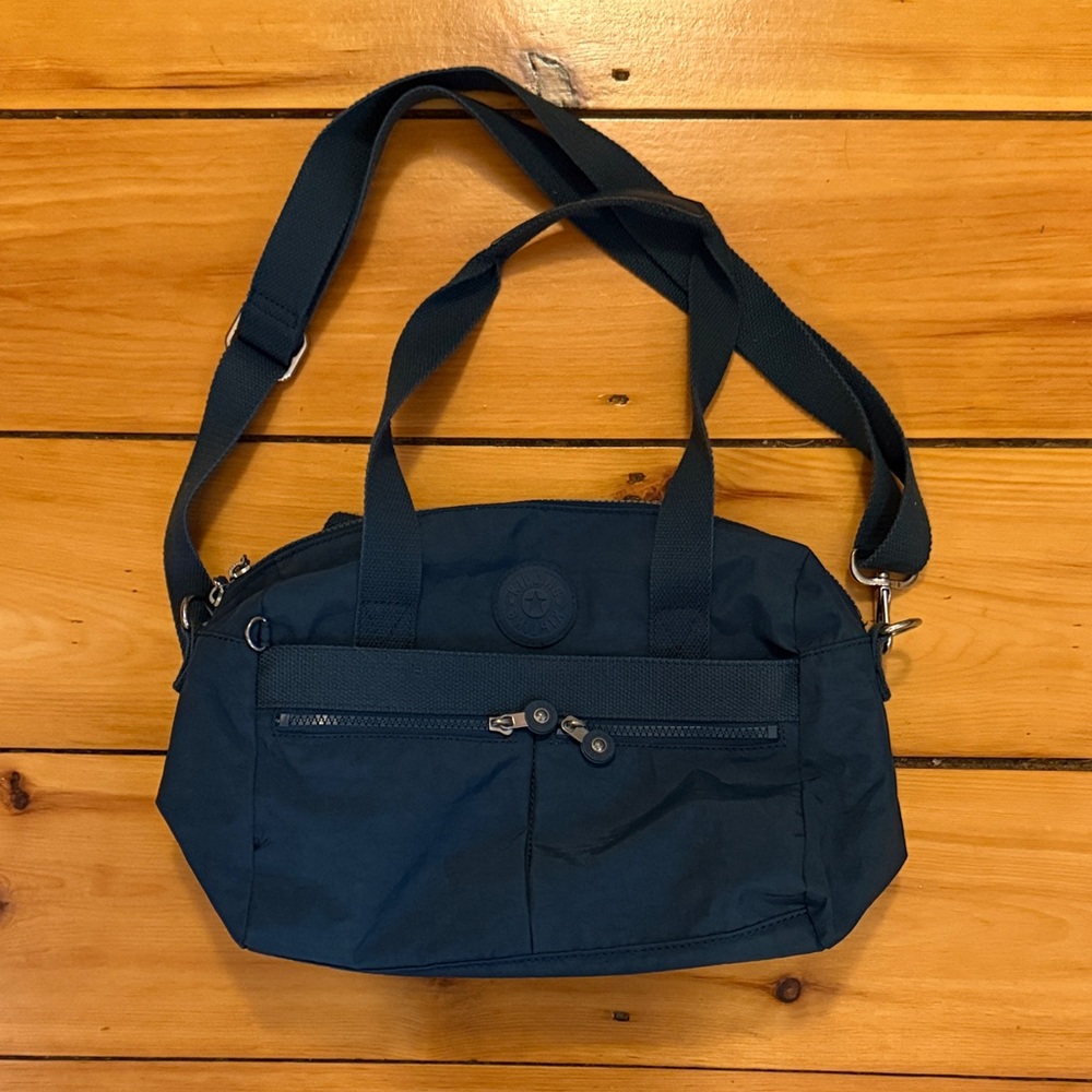 Kipling Dark Blue Lightweight Crossbody Tote with Dual Handles